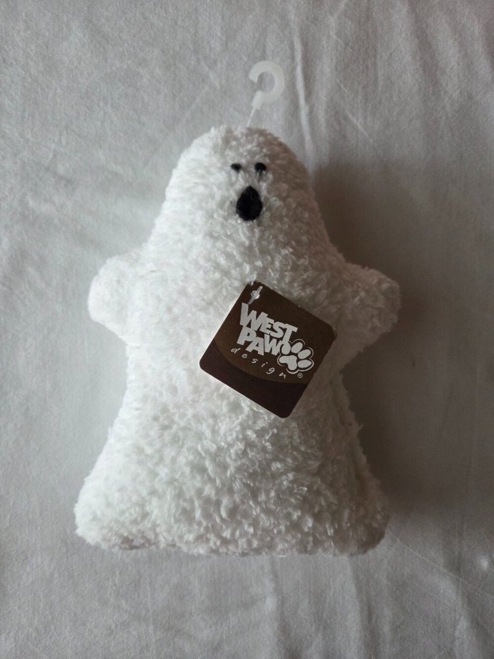 West Paw Vintage Halloween Ghost Squeaker Plush Dog Toy White 1999 USA NWT